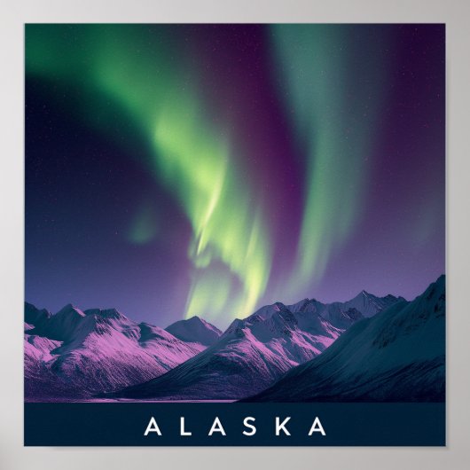 Alaska Nordlicht Szene Poster (Vorne)