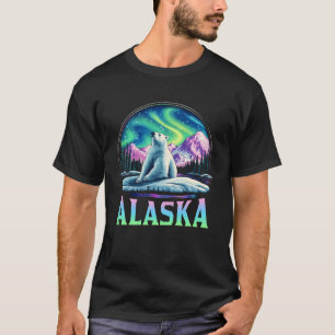 Alaska Nordlichter Aurora Blick Bären Vacatio T-Shirt