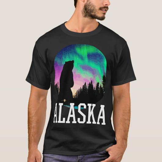 Alaska Nordlichter Blick Urlaub T-Shirt (Vorderseite)