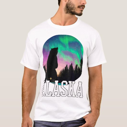Alaska Nordlichter Blick Urlaub T-Shirt (Vorderseite)