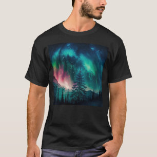 Alaska Nordlichter im Wald T-Shirt