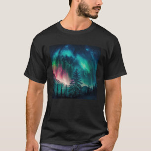 Alaska Nordlichter im Wald T-Shirt