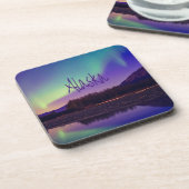 Alaska Nordlichter - See Getränkeuntersetzer (Linke Seite)