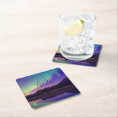 Alaska Nordlichter - See Rechteckiger Pappuntersetzer (Vor Ort)