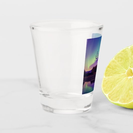 Alaska Nordlichter-See Schnapsglas (Links)