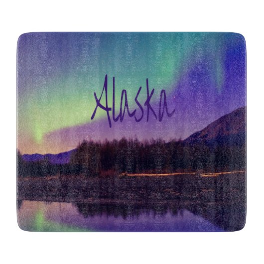 Alaska Nordlichter - See Schneidebrett (Vorderseite)