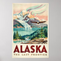 Alaska-Nordlichter-Weißkopfseeadler-Illustration