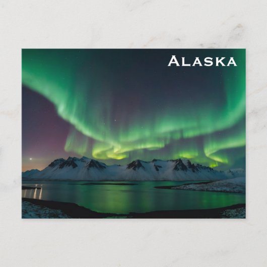 Alaska Northern Lights Foto Postkarte (Vorderseite)
