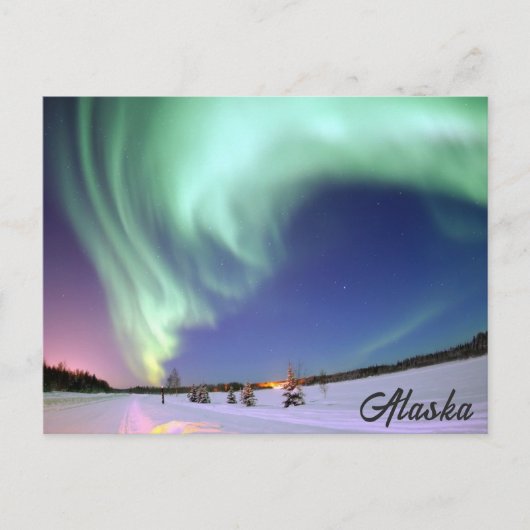 Alaska Northern Lights Foto Postkarte (Vorderseite)