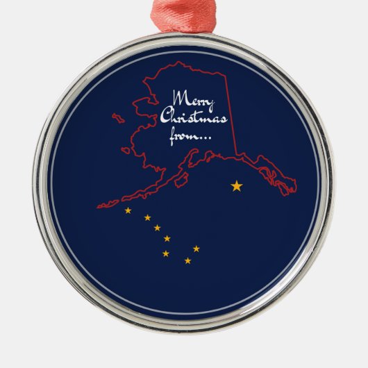 Alaska: "Northern Lights Greetings" Ornament Metal (Vorne)