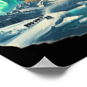 Alaska Northern Lights Grizzly Bear & Orca Poster (Ecke)