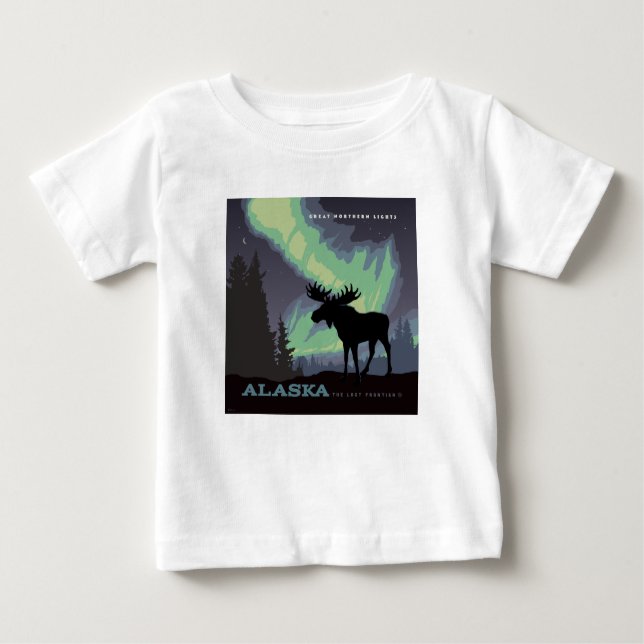 Alaska | Northern Lights Moor Baby T-shirt (Vorderseite)