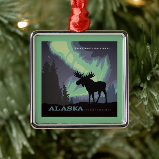 Alaska | Northern Lights Moor Ornament Aus Metall (Baum)