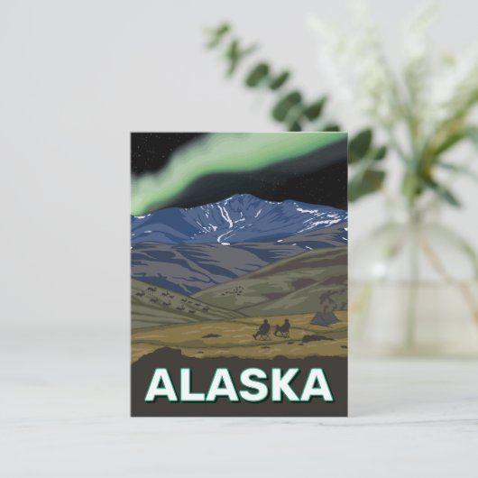 Alaska Northern Lights Postkarte (Stehend Vorderseite)