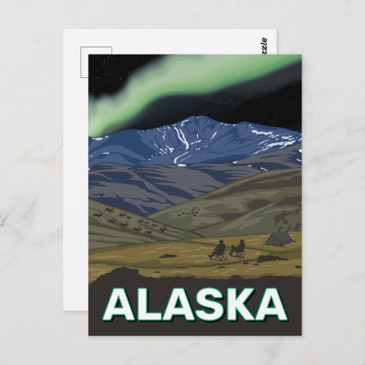 Alaska Northern Lights Postkarte (Vorne/Hinten)