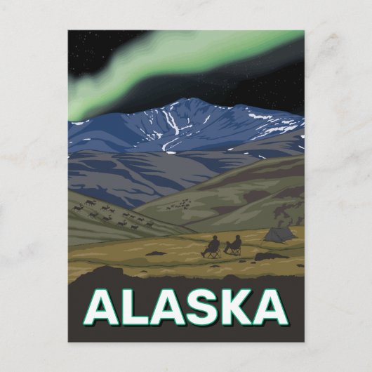 Alaska Northern Lights Postkarte (Vorderseite)