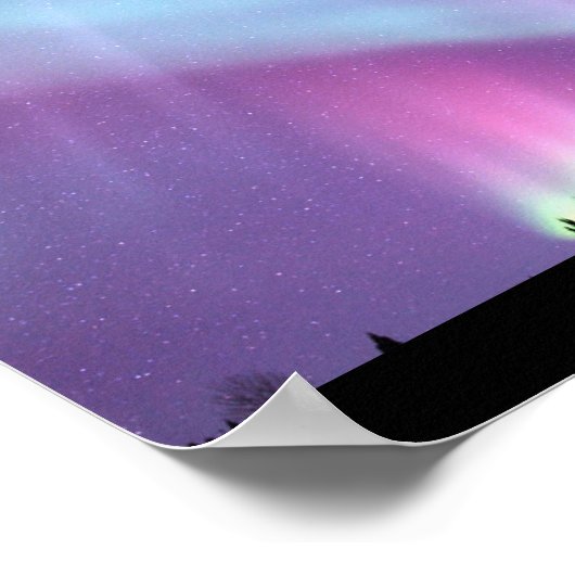 Alaska Northern Lights Sky Night Beautiful Poster (Ecke)