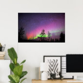 Alaska Northern Lights Sky Night Crackle Art Poster (Heimbüro)
