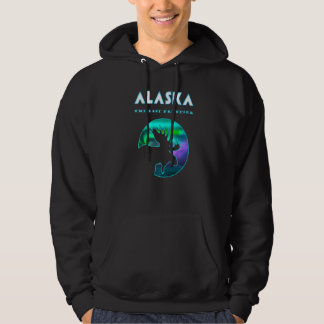 Alaska Northern Lights T Alaskan Elche mit Aurora Hoodie
