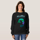 Alaska Northern Lights T Alaskan Elche mit Aurora Sweatshirt (Vorne ganz)