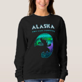 Alaska Northern Lights T Alaskan Elche mit Aurora Sweatshirt (Vorderseite)