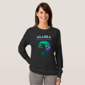 Alaska Northern Lights T Alaskan Elche mit Aurora T-Shirt (Vorne ganz)