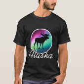 Alaska Northern Lights T - Shirt Alaskan Moose Aur (Vorderseite)