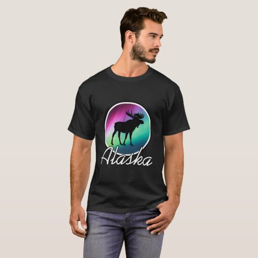 Alaska Northern Lights T - Shirt Alaskan Moose Aur (Vorne ganz)