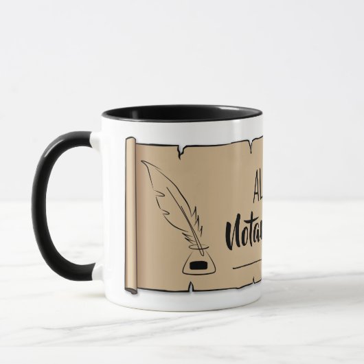 Alaska Notary Public Scroll Feather Quill Tasse (Links)