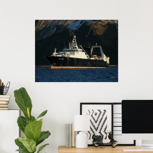 Alaska Ocean, Factory Trawler im niederländischen Poster (Heimbüro)