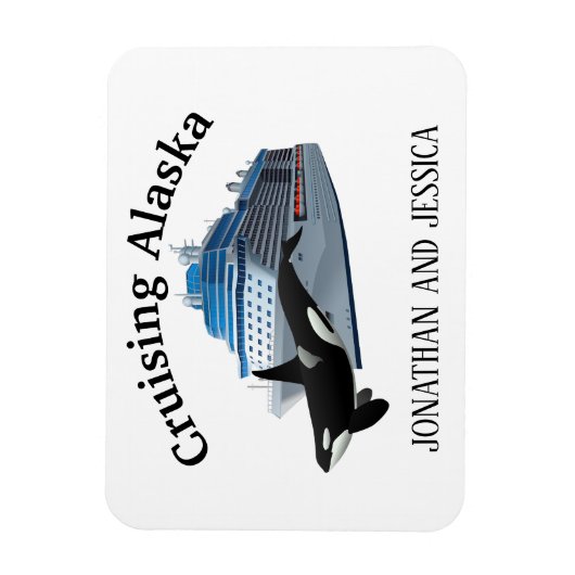 Alaska Orca Killer Whale Ship Magnet (Vertikal)