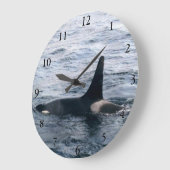 Alaska Orca Whale Ocean Foto Große Wanduhr (Winkel)