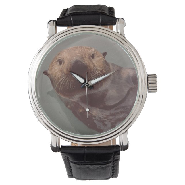 Alaska Otter Foto Design Elegant Watch Armbanduhr (Vorderseite)