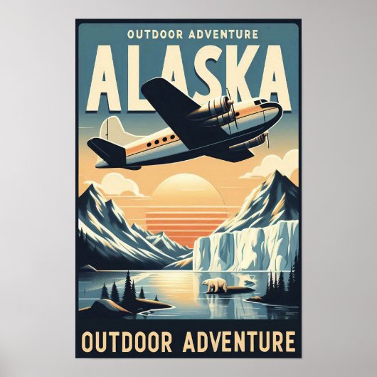 Alaska Outdoor Adventure Vintage Travel Poster (Vorne)