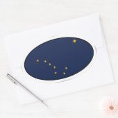 Alaska Oval Flag Sticker (Umschlag)
