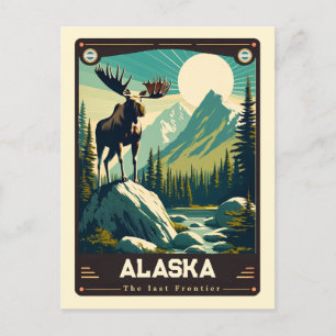 Alaska Patriotischer Geist Vintage Postkarte