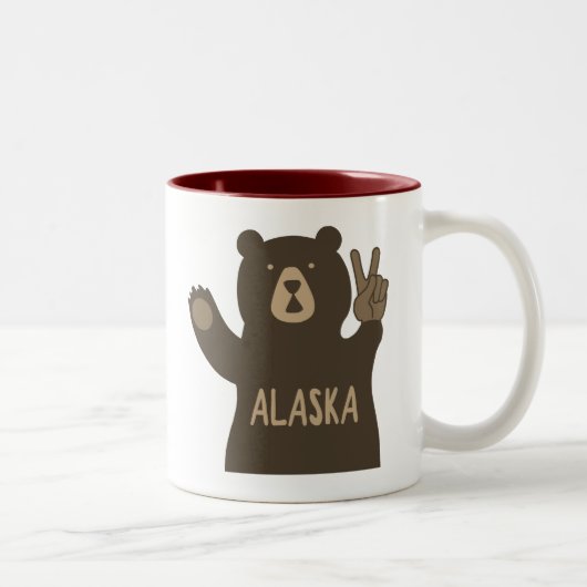 Alaska Peace Bear Zweifarbige Tasse (Rechts)