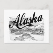 Alaska Pencil Sketch Postkarte (Vorderseite)