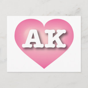 Alaska Pink Fade Heart - I Liebe AK Postkarte
