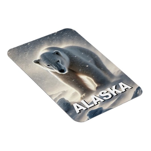 Alaska Polar Bear Snowstorm Magnet (Rechte Seite)