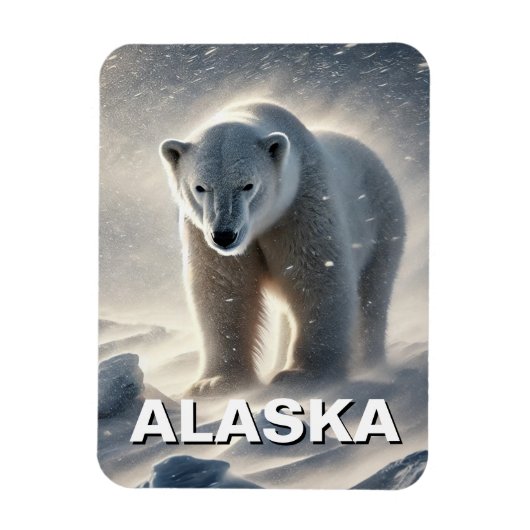 Alaska Polar Bear Snowstorm Magnet (Vertikal)