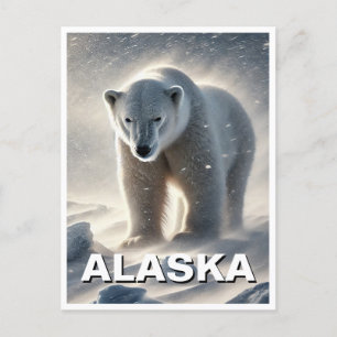 Alaska Polar Bear Snowstorm Postkarte