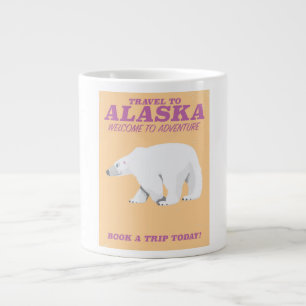 Alaska Polar Bear Vintage Reiseplakat Jumbo-Tasse