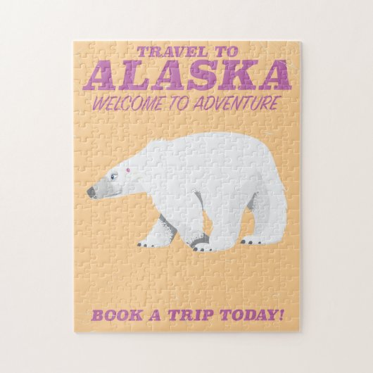 Alaska Polar Bear Vintage Reiseplakat Puzzle (Vertikal)