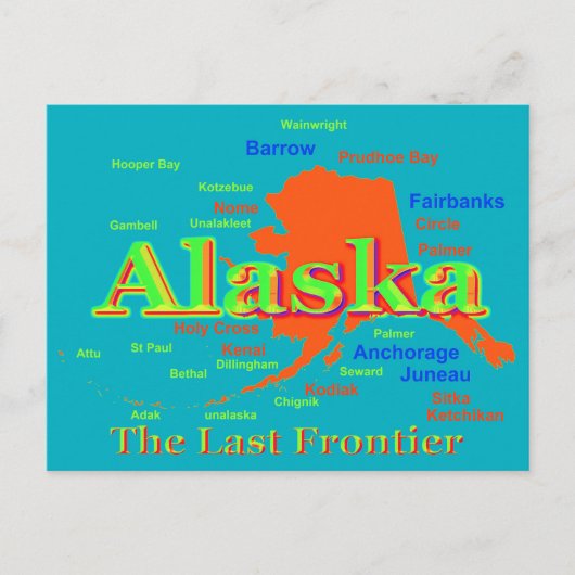Alaska Pride Map Silhouette Postkarte (Vorderseite)