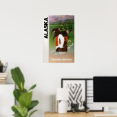 Alaska Print Western Airlines Travel Poster Alaska (Heimbüro)