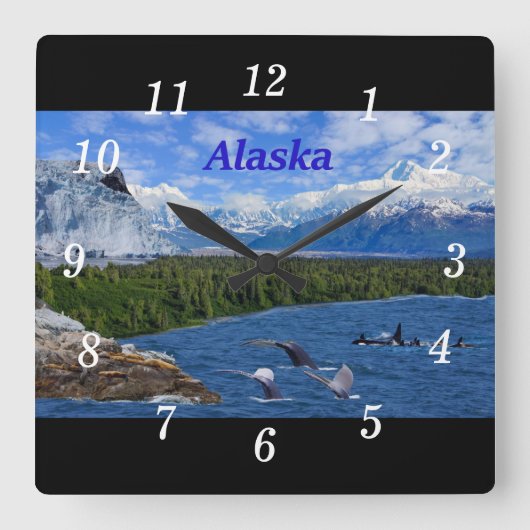 Alaska Quadratische Wanduhr (Vorderseite)