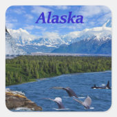Alaska Quadratischer Aufkleber (Vorderseite)