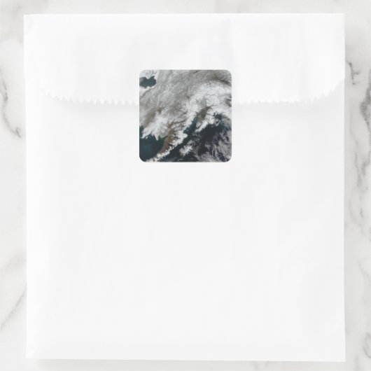 Alaska Quadratischer Aufkleber (Tasche)