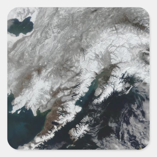 Alaska Quadratischer Aufkleber (Vorderseite)